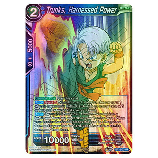 Dragon Ball Super - B16 - Realm Of The Gods - Trunks, Harnessed Power - BT16-033 (Foil)