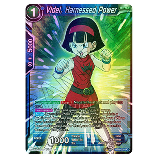 Dragon Ball Super - B16 - Realm Of The Gods - Videl, Harnessed Power - BT16-035 (Foil)