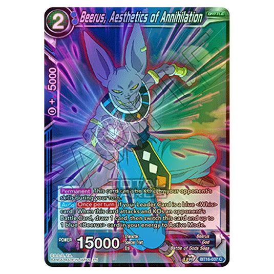 Dragon Ball Super - B16 - Realm Of The Gods - Beerus, Aesthetics of Annihilation - BT16-037 (Foil)