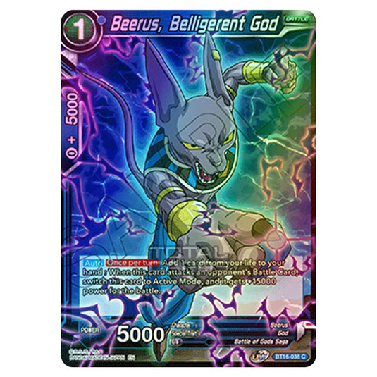 Dragon Ball Super - B16 - Realm Of The Gods - Beerus, Belligerent God - BT16-038 (Foil)