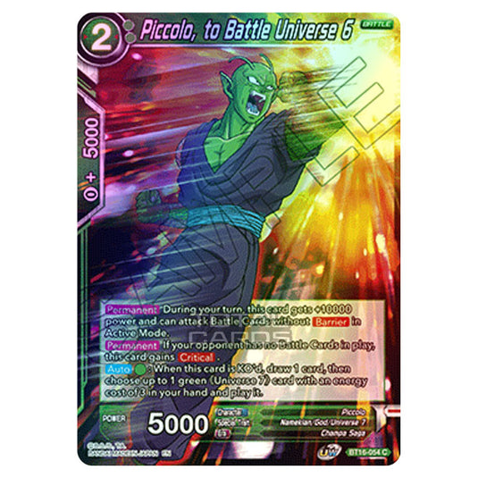 Dragon Ball Super - B16 - Realm Of The Gods - Piccolo, to Battle Universe 6 - BT16-054 (Foil)