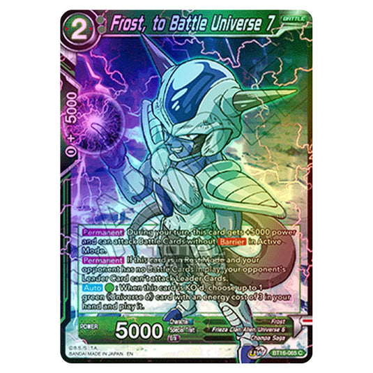 Dragon Ball Super - B16 - Realm Of The Gods - Frost, to Battle Universe 7 - BT16-065 (Foil)