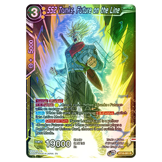 Dragon Ball Super - B16 - Realm Of The Gods - SS2 Trunks, Future on the Line - BT16-081 (Foil)