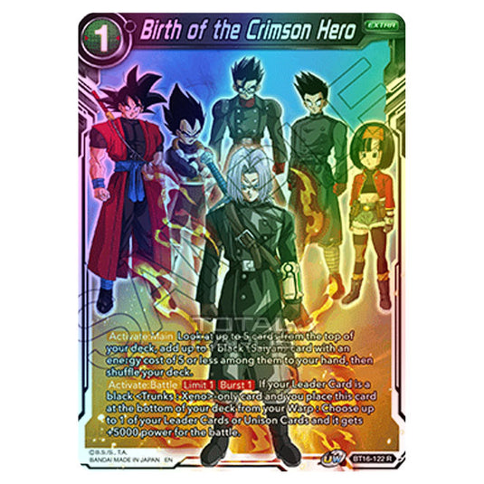 Dragon Ball Super - B16 - Realm Of The Gods - Birth of the Crimson Hero - BT16-122 (Foil)