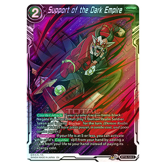 Dragon Ball Super - B16 - Realm Of The Gods - Support of the Dark Empire - BT16-124 (Foil)