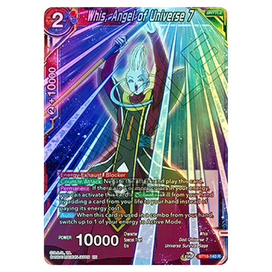Dragon Ball Super - B16 - Realm Of The Gods - Pre-release - Whis, Angel of Universe 7 - BT16-140 (Foil)
