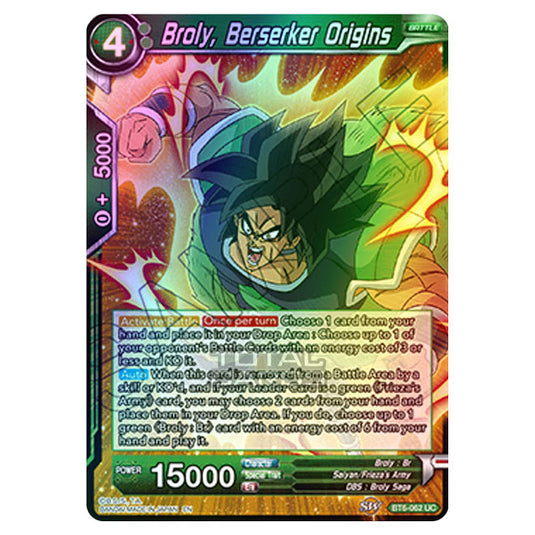 Dragon Ball Super - BT6 - Destroyer Kings - Broly, Berserker Origins - BT6-062 (Foil)