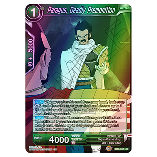 Dragon Ball Super - BT6 - Destroyer Kings - Paragus, Deadly Premonition - BT6-065 (Foil)