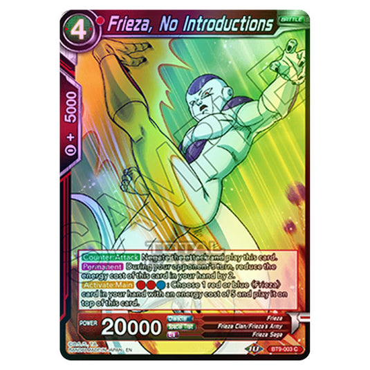 Dragon Ball Super - BT9 - Universal Onslaught - Frieza, No Introductions - BT9-003 (Foil)