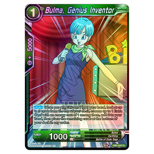 Dragon Ball Super - Draft Box 04 - Dragon Brawl - Bulma, Genius Inventor - DB1-047 (Foil)