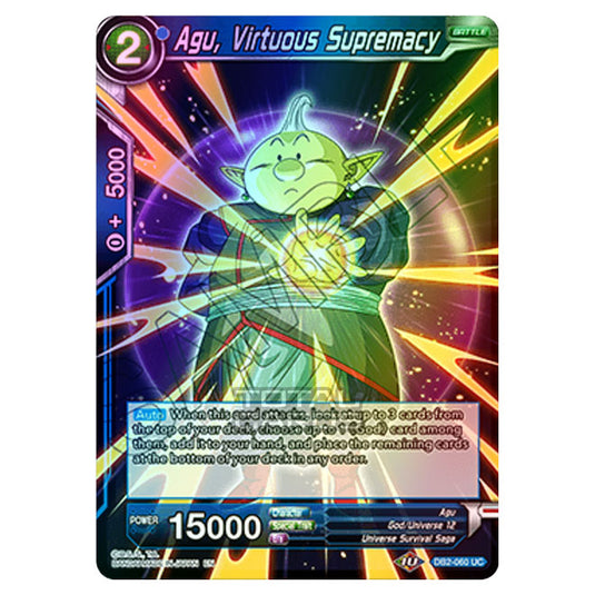 Dragon Ball Super - Draft Box 05 - Divine Multiverse - Agu, Virtuous Supremacy - DB2-060 (Foil)