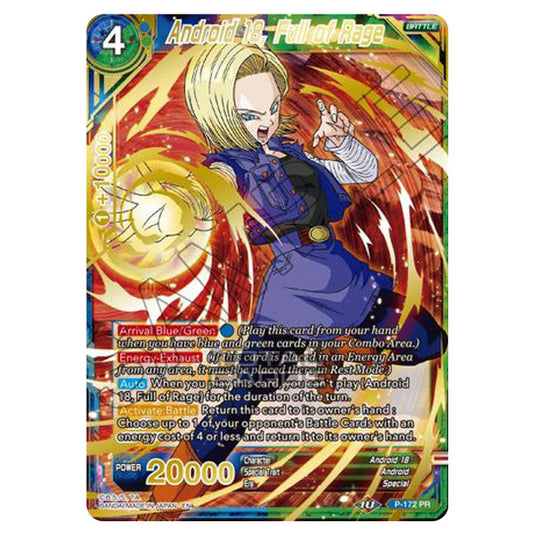 Dragon Ball Super - MB01 - Mythic Booster - Android 18, Full of Rage (Gold Stamped) - P-172A