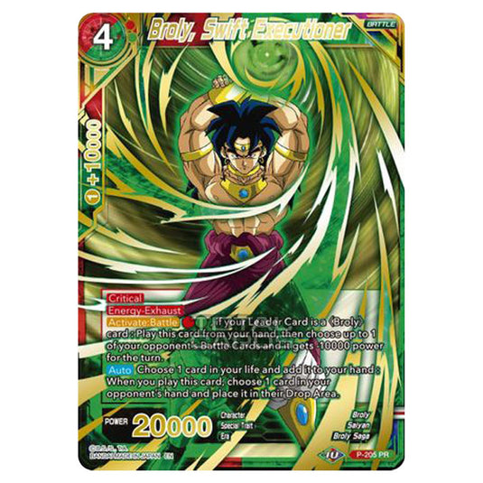 Dragon Ball Super - MB01 - Mythic Booster - Broly, Swift Executioner (Gold Stamped) - P-205A