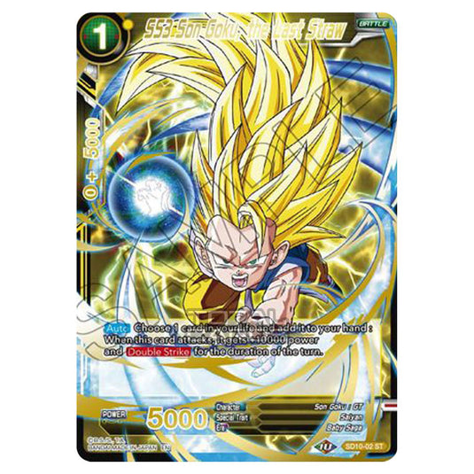 Dragon Ball Super - MB01 - Mythic Booster - SS3 Son Goku, the Last Straw (Gold Stamped) - SD10-02A