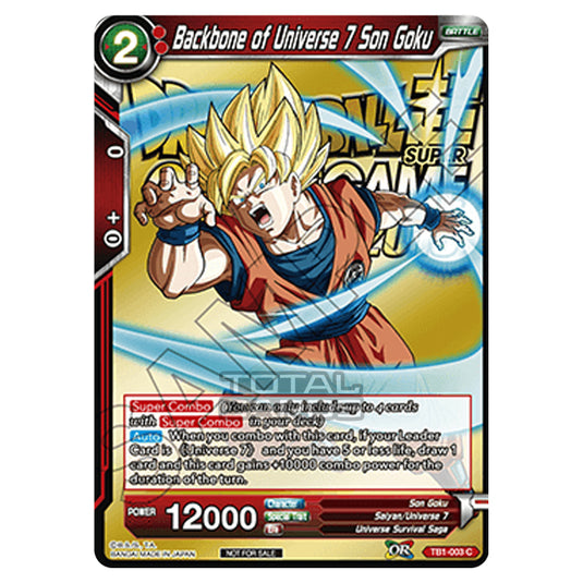 Dragon Ball Super - TB1 - Tournament of Power - Backbone of Universe 7 Son Goku - TB1-003_PR