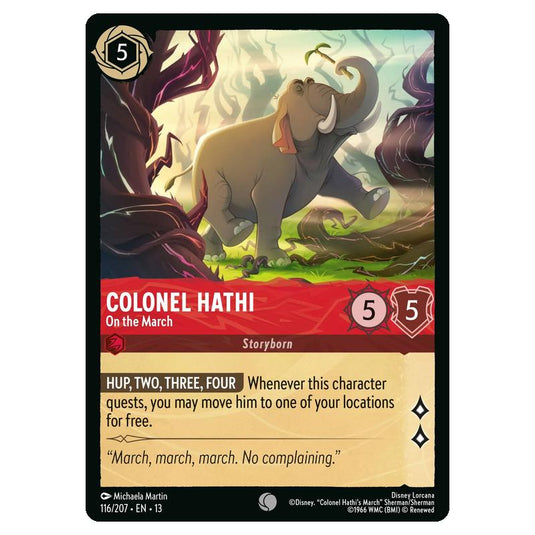 Lorcana - Attack of the Vine - Colonel Hathi - On the March (Common) - 116/207