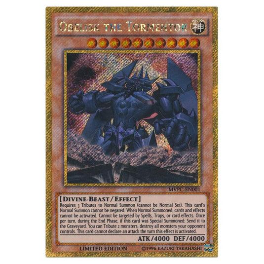 Yu-Gi-Oh! - Yu-Gi-Oh! The Dark Side of Dimensions Theater distribution cards - Obelisk the Tormentor (Gold Secret Rare) MVPC-EN001