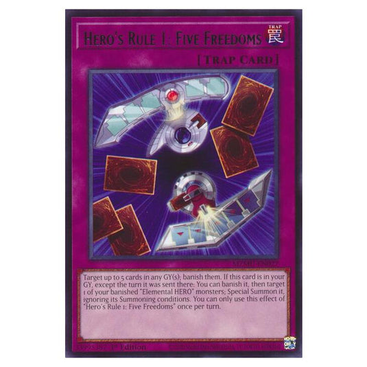 Yu-Gi-Oh! - Maze of Muertos - Hero's Rule 1: Five Freedoms (Rare) - MZMU-EN027