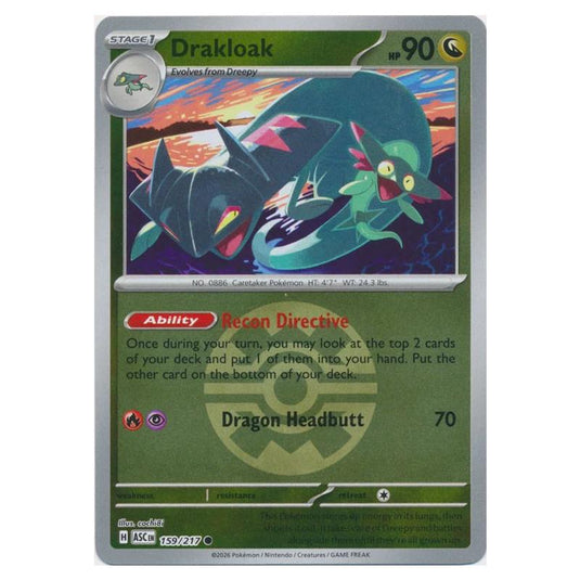 Pokemon - Mega Evolution - Ascended Heroes - Ball & Rocket Reverse Holo - Drakloak - 159/217