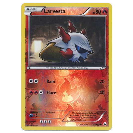 Pokemon - Black & White - Dark Explorers - (Reverse Holo) Larvesta - 20/108