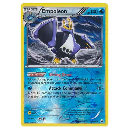 Pokemon - Black & White - Dark Explorers - (Reverse Holo) Empoleon - 29/108