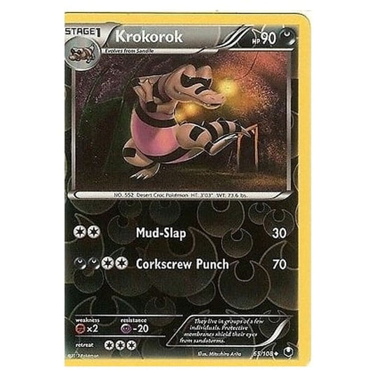 Pokemon - Black & White - Dark Explorers - (Reverse Holo) Krokorok - 65/108