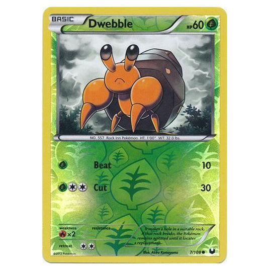 Pokemon - Black & White - Dark Explorers - (Reverse Holo) Dwebble - 7/108