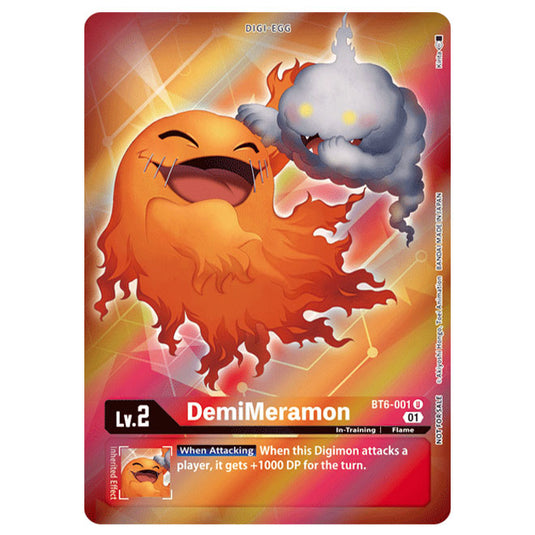 Digimon Card Game - DOUBLE DIAMOND (BT-06)  - DemiMeramon (Alternative Art) (Promo) - BT6-001 - duplicate