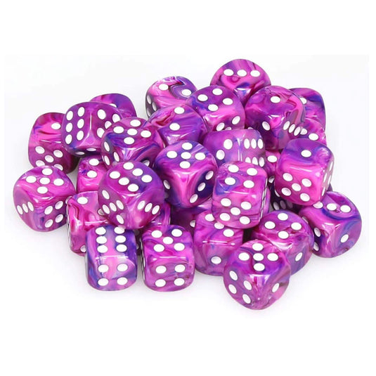 Chessex - Signature - 12mm d6 with pips Dice Blocks (36 Dice) -  Festive Violet w/white