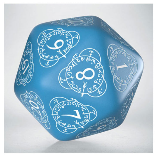 D20 Level Counter Blue & White Die