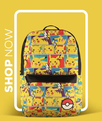 Difuzed Pokemon Backpack Pikachu AOP Print