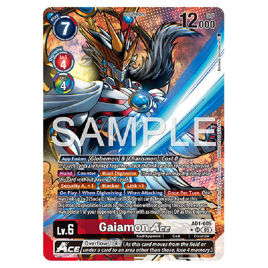 Gaiamon AD1-005a card from the Digimon set AD01 - Digimon Generation
