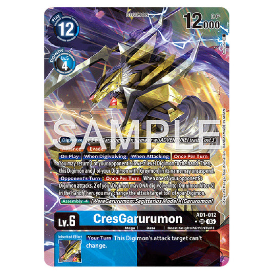 CresGarurumon AD1-012a card from the Digimon set AD01 - Digimon Generation
