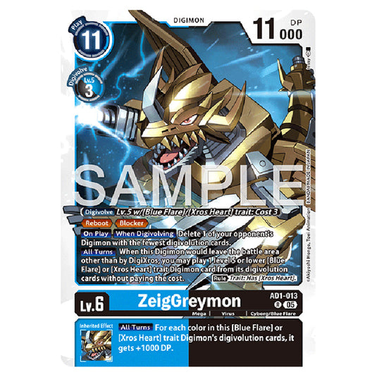 ZeigGreymon AD1-013 card from the Digimon set AD01 - Digimon Generation