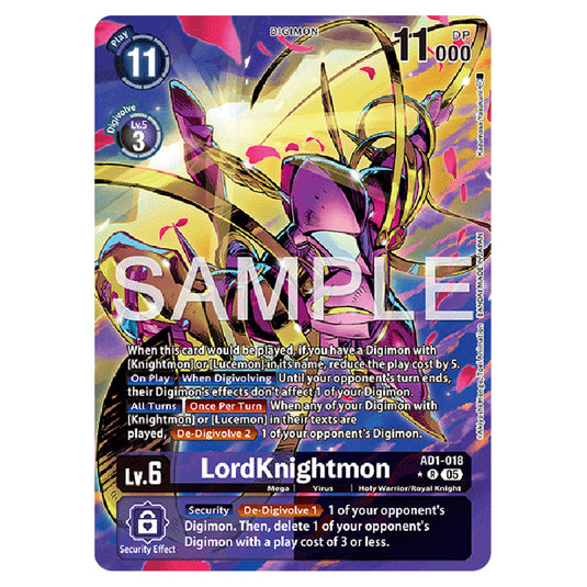 LordKnightmon AD1-018a card from the Digimon set AD01 - Digimon Generation