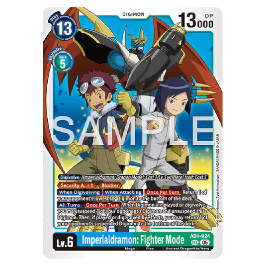 Imperialdramon: Fighter Mode AD1-024 card from the Digimon set AD01 - Digimon Generation