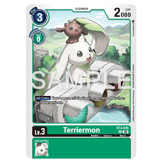 Terriermon BT3-046 card from the Digimon set AD01 - Digimon Generation