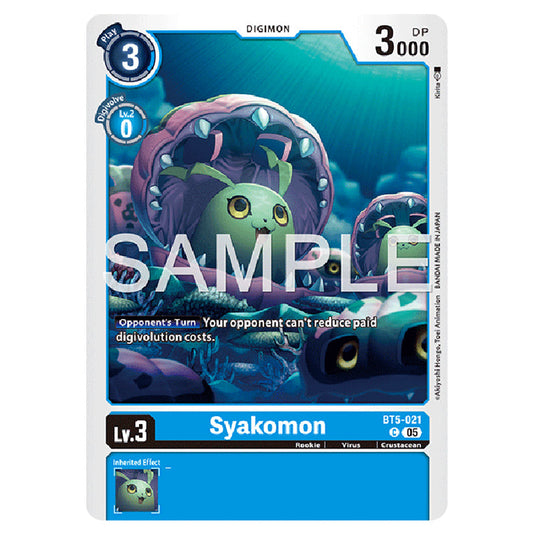 Syakomon BT5-021 card from the Digimon set AD01 - Digimon Generation