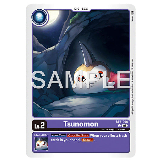 Tsunomon BT6-006 card from the Digimon set AD01 - Digimon Generation