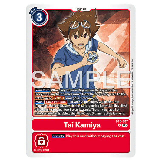 Tai Kamiya BT6-087 card from the Digimon set AD01 - Digimon Generation