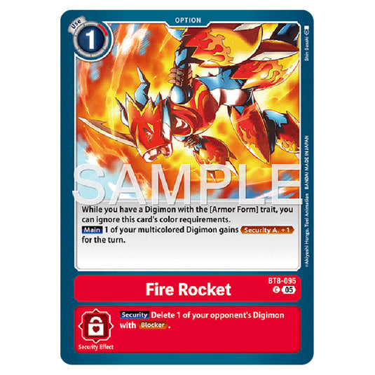 Fire Rocket BT8-095 card from the Digimon set AD01 - Digimon Generation
