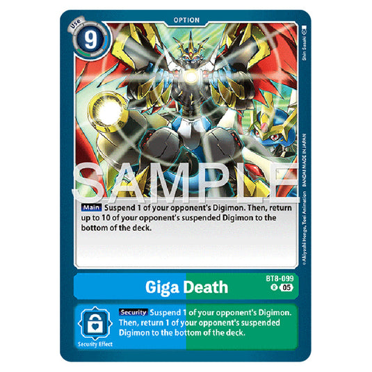 Giga Death BT8-099 card from the Digimon set AD01 - Digimon Generation