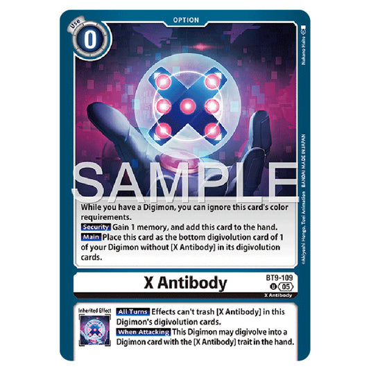 X Antibody BT9-109 card from the Digimon set AD01 - Digimon Generation
