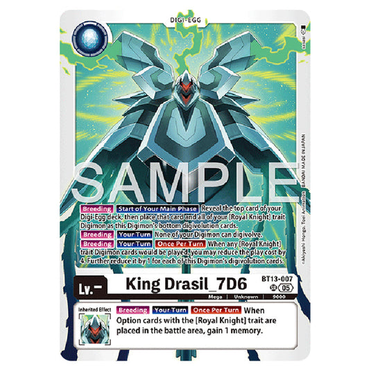 King Drasil_7D6 BT13-007 card from the Digimon set AD01 - Digimon Generation