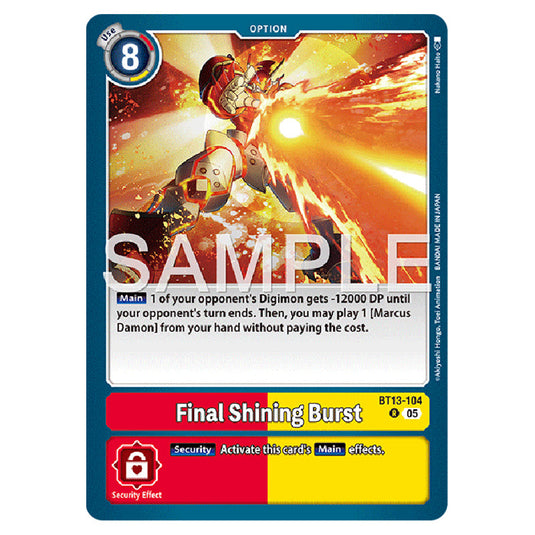 Final Shining Burst BT13-104 card from the Digimon set AD01 - Digimon Generation