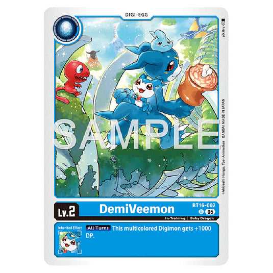 DemiVeemon BT16-002 card from the Digimon set AD01 - Digimon Generation