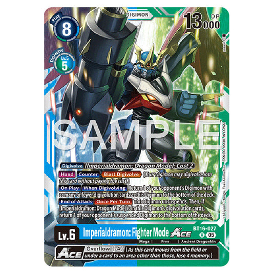 Imperialdramon: Fighter Mode BT16-027 card from the Digimon set AD01 - Digimon Generation