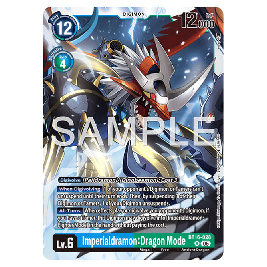 Imperialdramon: Dragon Mode BT16-028 card from the Digimon set AD01 - Digimon Generation