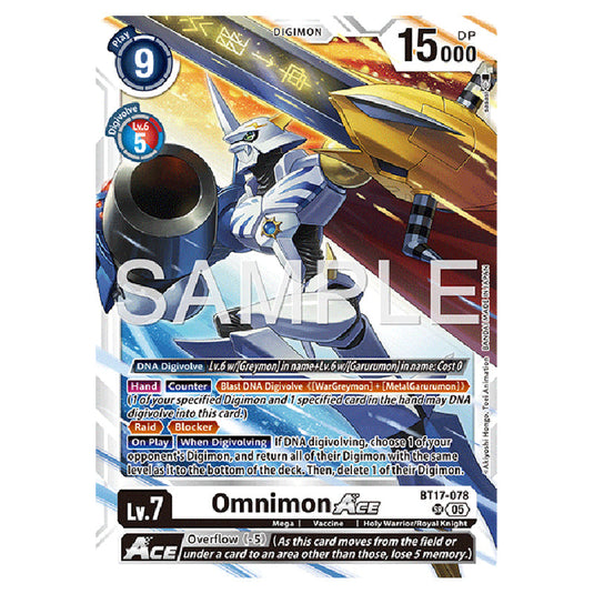 Omnimon BT17-078 card from the Digimon set AD01 - Digimon Generation