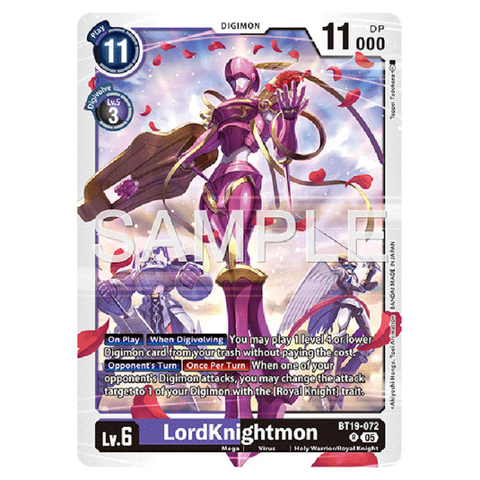 LordKnightmon BT19-072 card from the Digimon set AD01 - Digimon Generation